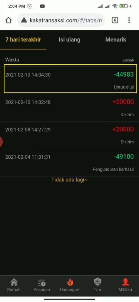 Cara Mencarikan Uang dari Situs Kaka Transaksi