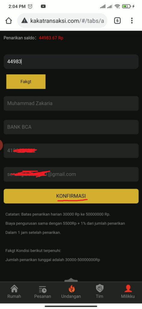 Cara Mencarikan Uang dari Situs Kaka Transaksi