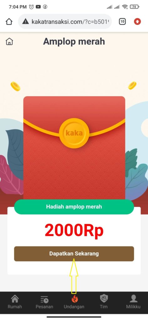 cara mendapatkan amplop merah kaka transaksi