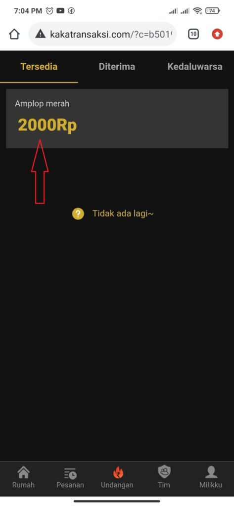 Cara mendapatkan amplop merah situs kaka transaksi
