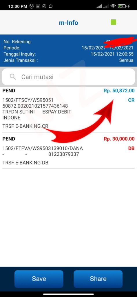 Bukti Pembayaran dari Situs Investasi Rupiah