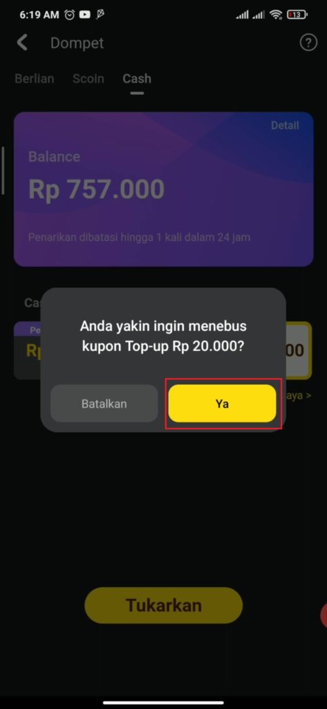 cara mendapatkan pulsa gratis dari aplikasi Snack Video