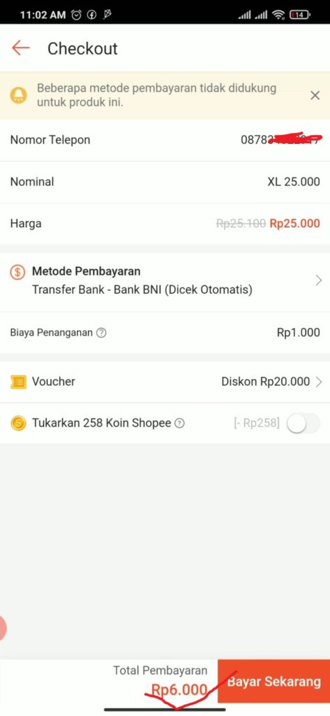 Voucher dari Snack Video potongan harga pulsa