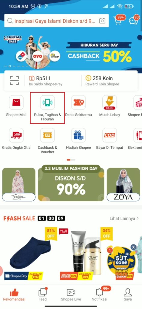 cara membeli pulsa dengan voucher pulsa dari snack video