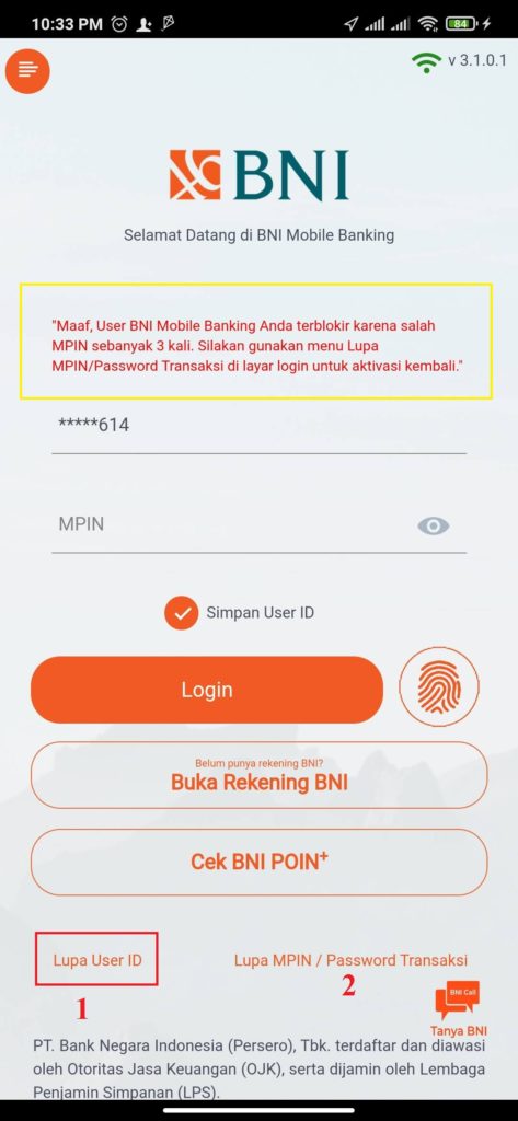 Cara Mudah Mengatasi BNI MBanking Terblokir Tanpa Ke Bank