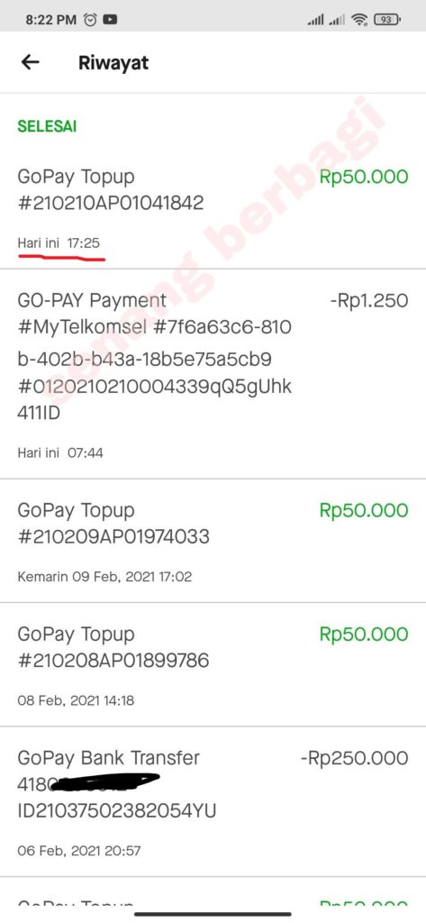 Bukti Saldo Gopay Gratis dari Aplikasi Snack Video 