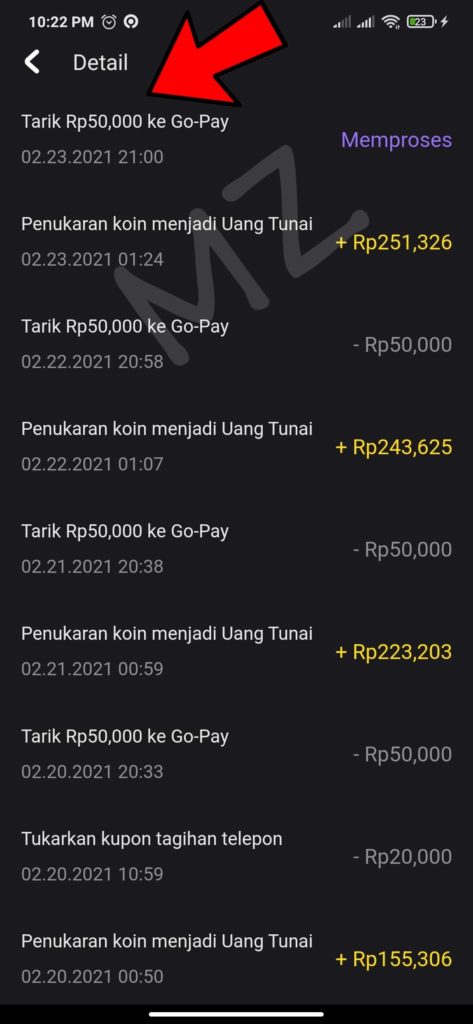 Bukti Penarikan Saldo Snack Video