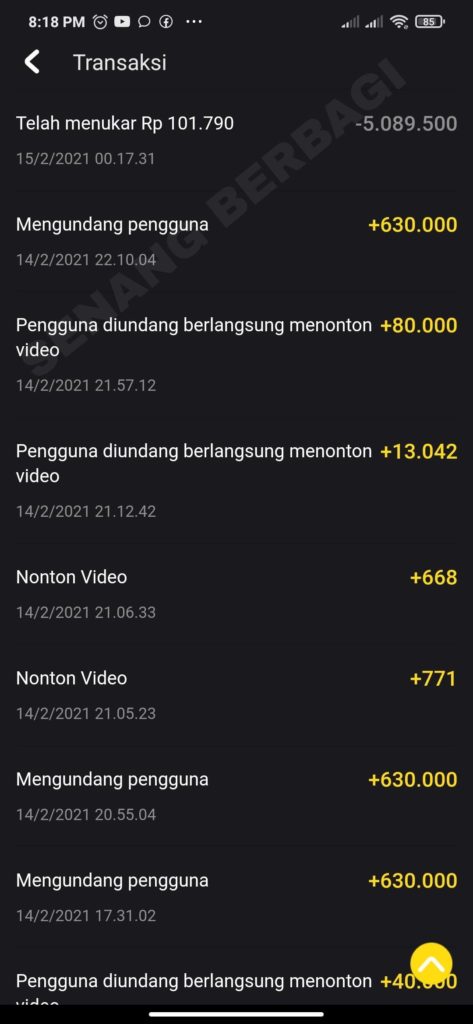 5 Juta Koin Snack Video Berapa Rupiah ?