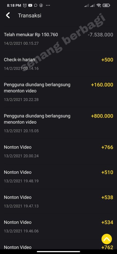 7.5 Juta koin Snack Videp Berapa Rupiah ?