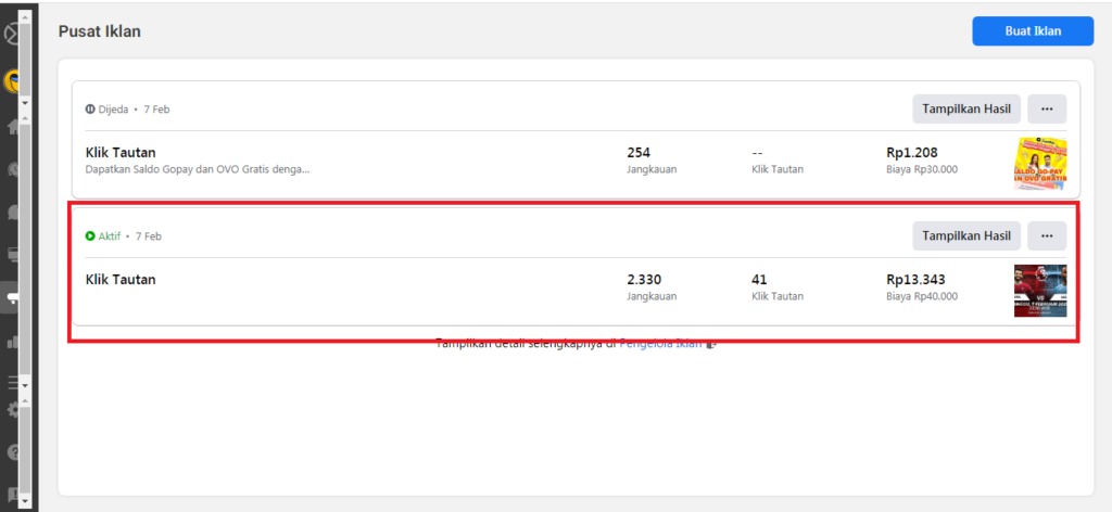 cara cek pusat iklan facebook ads aktif