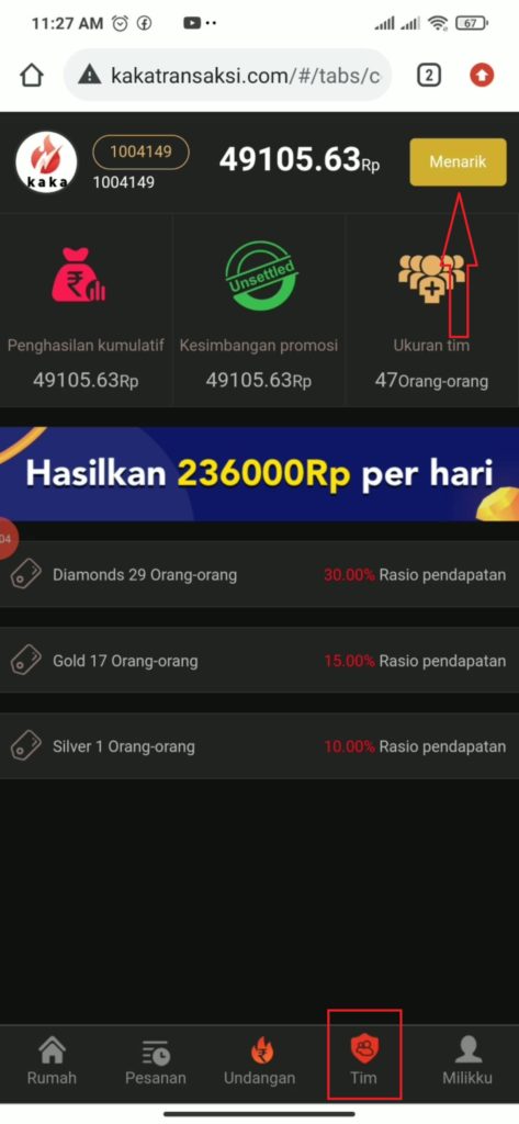 Cara Melakukan Penarikan dari Situs Kakatransaksi