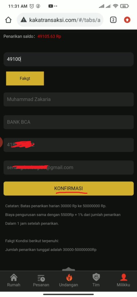 Cara Melakukan Penarikan dari Situs Kakatransaksi