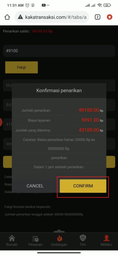 Cara Melakukan Penarikan dari Situs Kakatransaksi