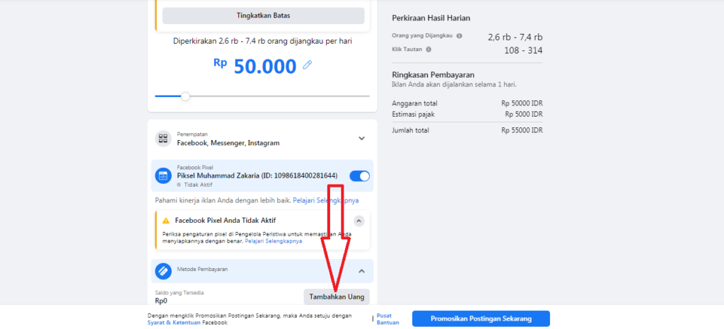 Cara Menambahkan Saldo Facebook Ads dengan Kartu Debit Jenius