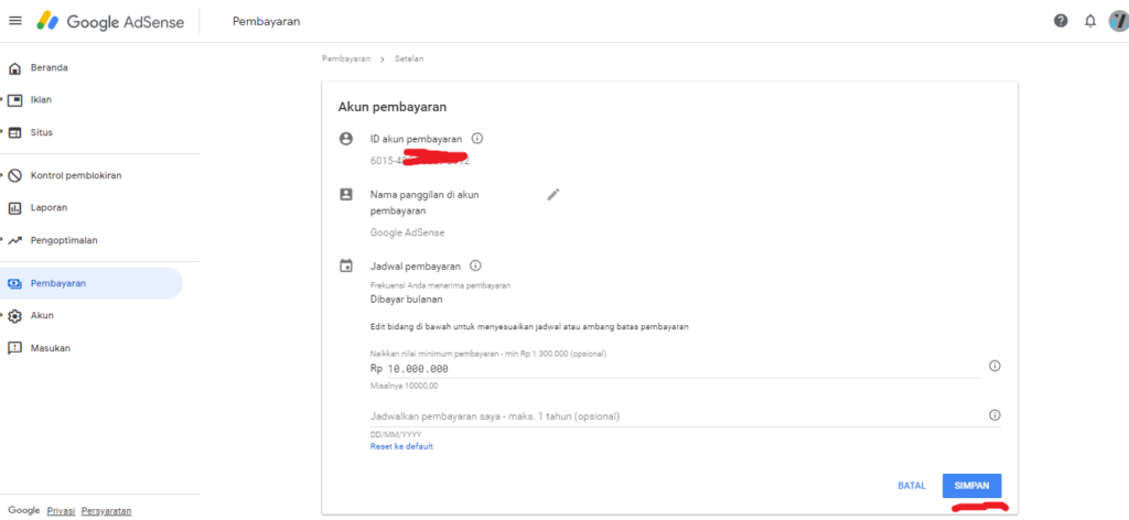 Cara Mudah Mengganti Batas Penarikan Google Adsense