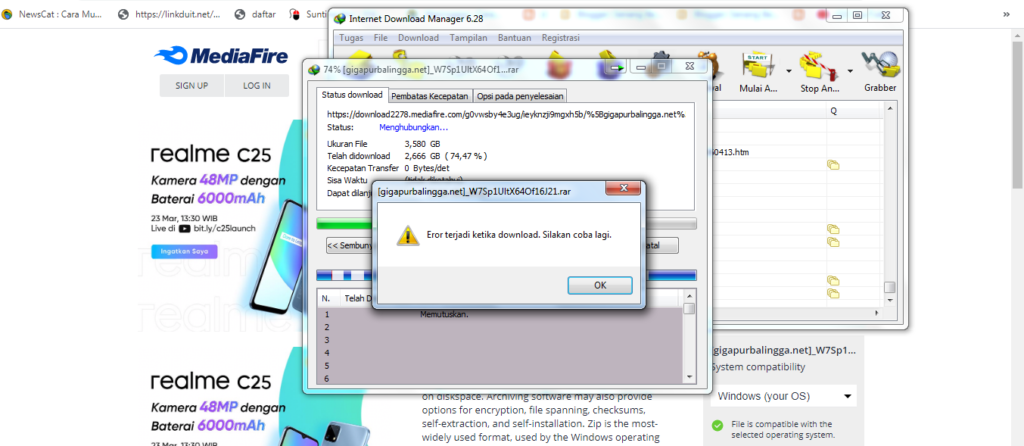 Cara Mengatasi Error Terjadi Ketika Download di IDM