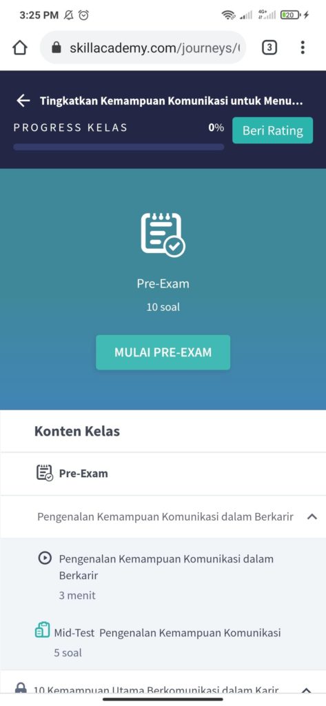 cara mengerjakan pelatihan dari skill academy