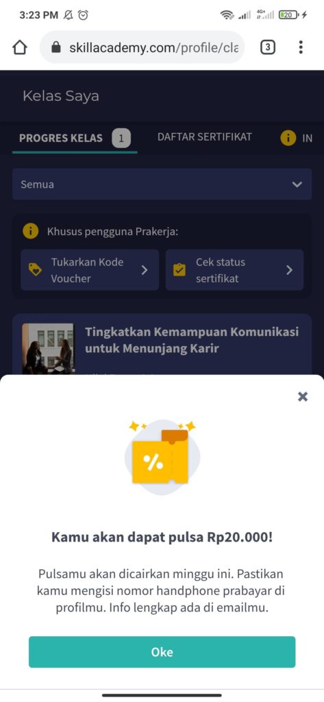 skill academy dapet pulsa gratis