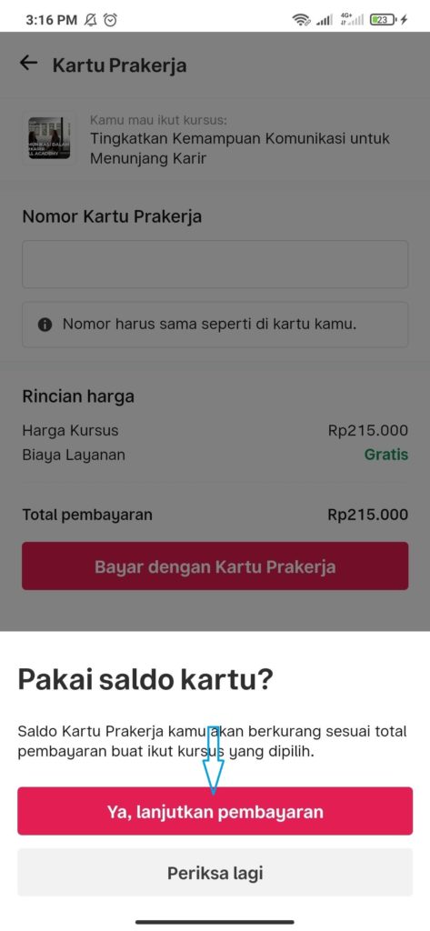 cara membeli pelatihan di skill academy