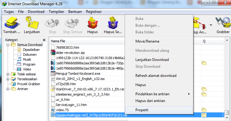 cara melanjutkan download aplikasi download manager