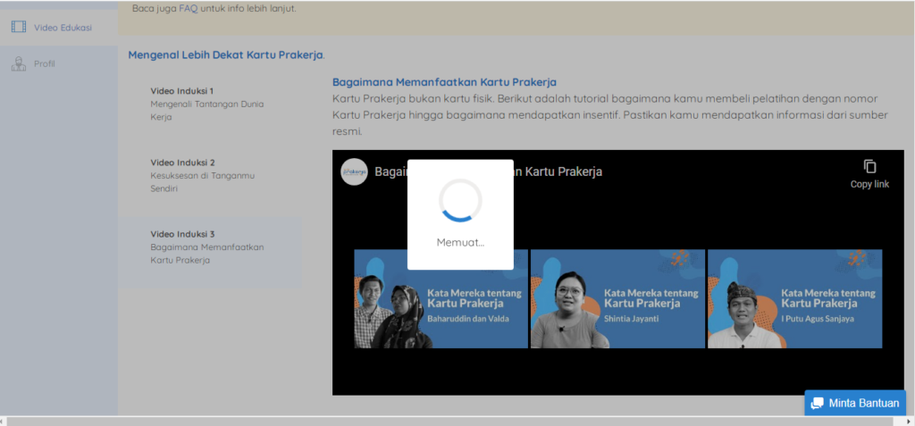 Cara Mengatasi Nonton Video Edukasi Kartu Prakerja Memuat Terus
