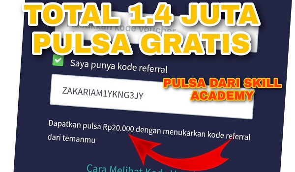 Berapa lama Pulsa Gratis Masuk dari Skill Academy ?