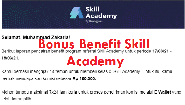 Cara Mengecek Bonus Pencairan Benefit Skill Academy