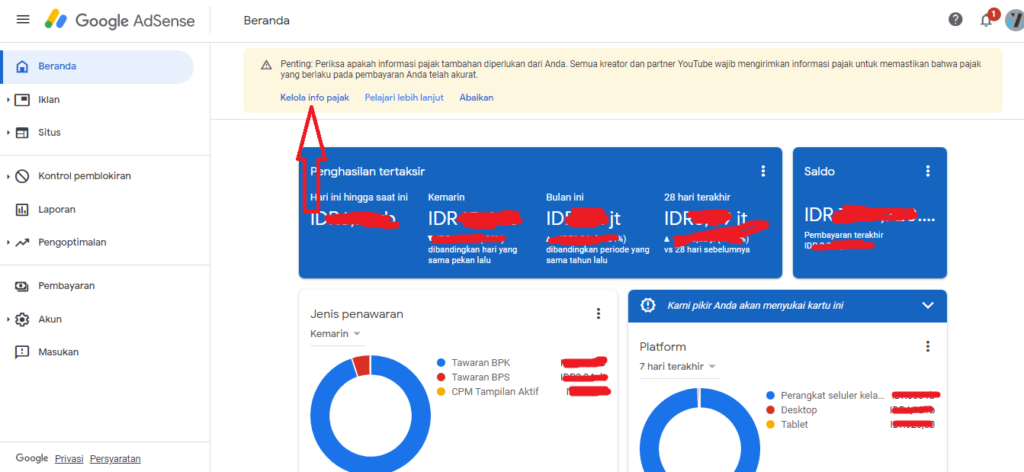 Cara Mudah Mengisi Informasi Pajak Google Adsense