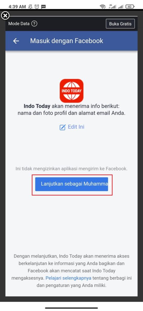 cara daftar dari aplikasi indo tuday