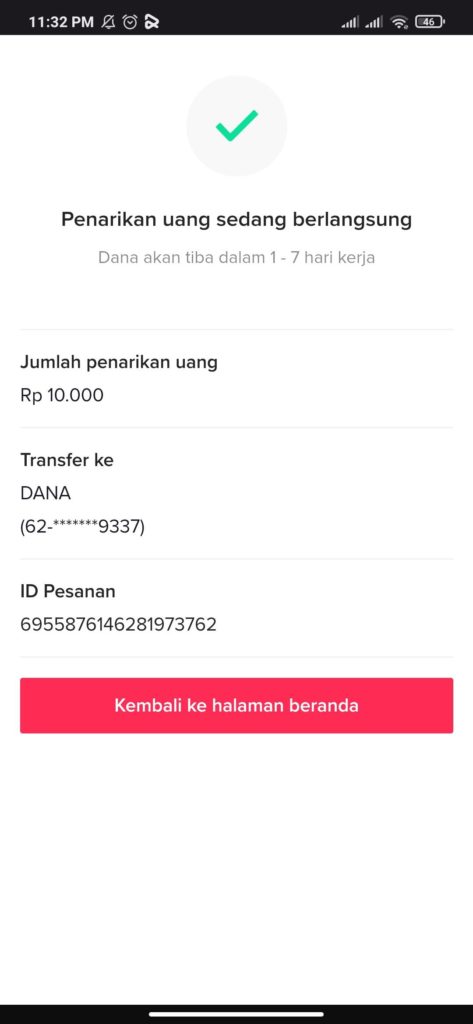 Bukti Penarikan Saldo DANA dari Event Resso Sudah Berakhir