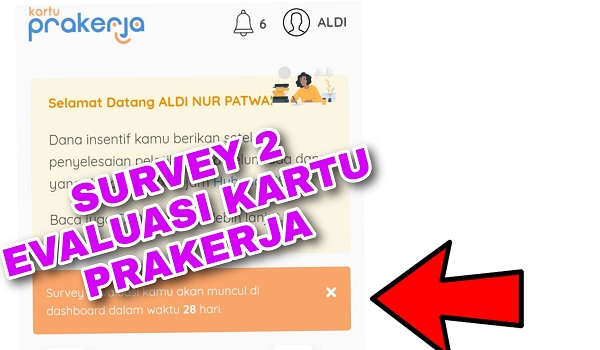 Apa itu Survey 2 Evaluasi di dashboard Kartu Prakerja