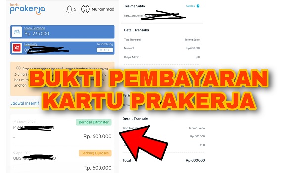 Bukti Pembayaran dari Kartu Prakerja Terbaru