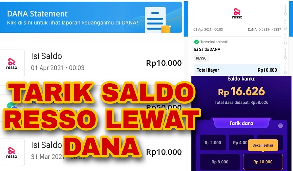 Cara Menarik Saldo Resso Lewat Dana Terbaru