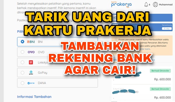 Cara Menarik Uang dari Kartu Prakerja Terbaru