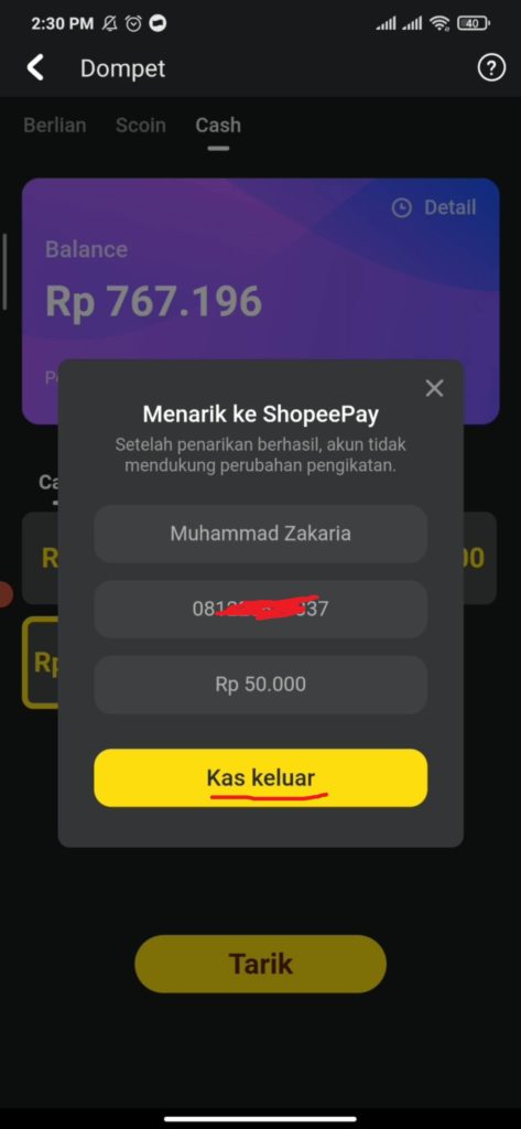 menarik ke shopeepay