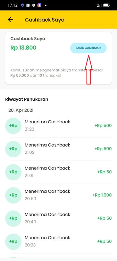 cara tarik cashback bukukas gimana