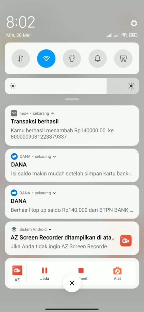 Bukti pembayaran dari aplikasi Bank Neo Commerce