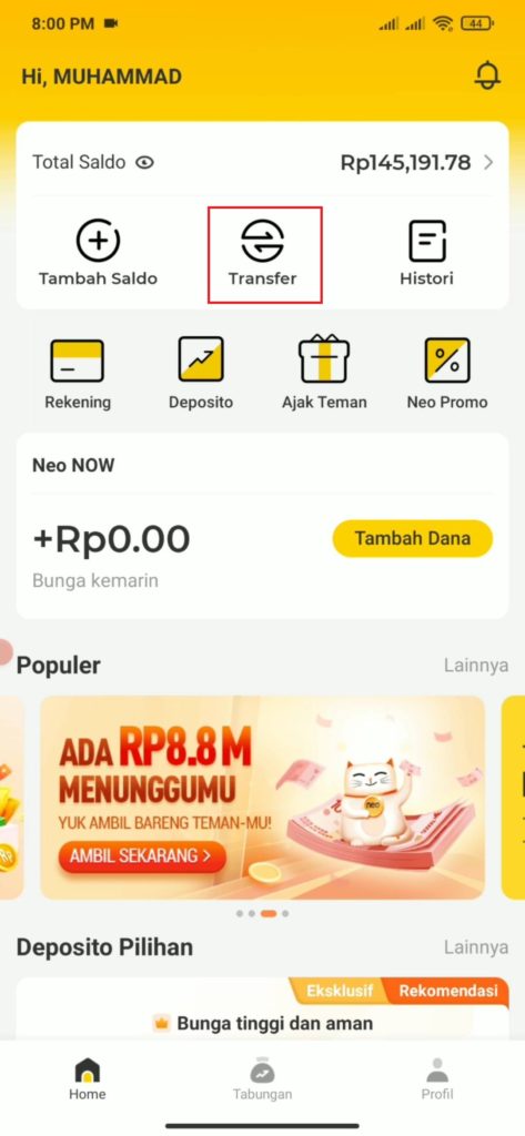 Cara Menarik Saldo Aplikasi Bank Neo Commerce lewat Dana