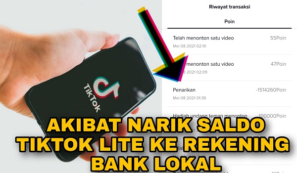 Akibat Penarikan Saldo TikTok Lite ke Rekening Bank Lokal