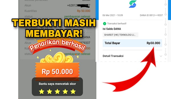 Bukti Pembayaran dari Aplikasi Indo Today ke DANA