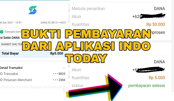 Bukti Pembayaran dari Aplikasi Indo Today