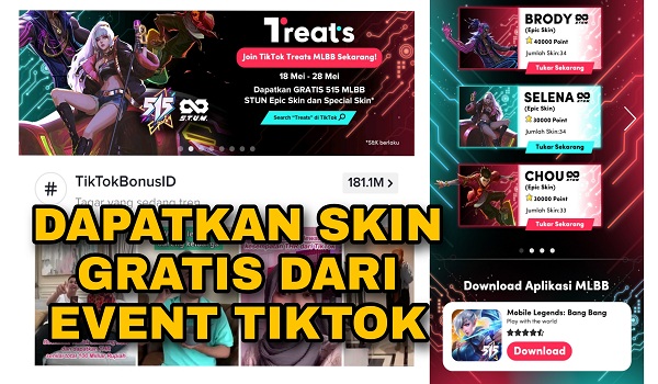 Cara Mendapatkan Skin Mobile Legends Gratis dari TikTok