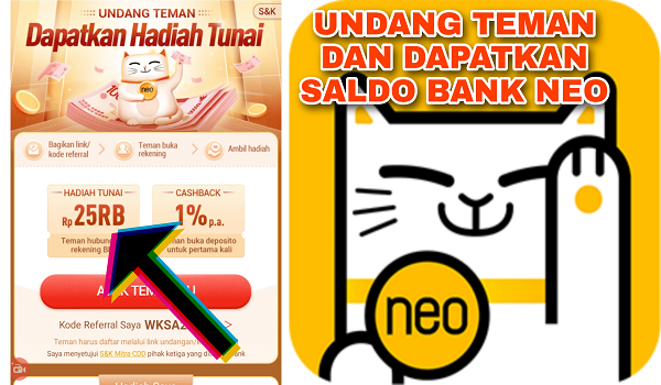 Cara Mengundang Teman di Aplikasi Bank Neo