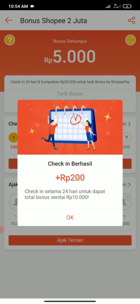 cara chcekin harian di aplikasi shopee