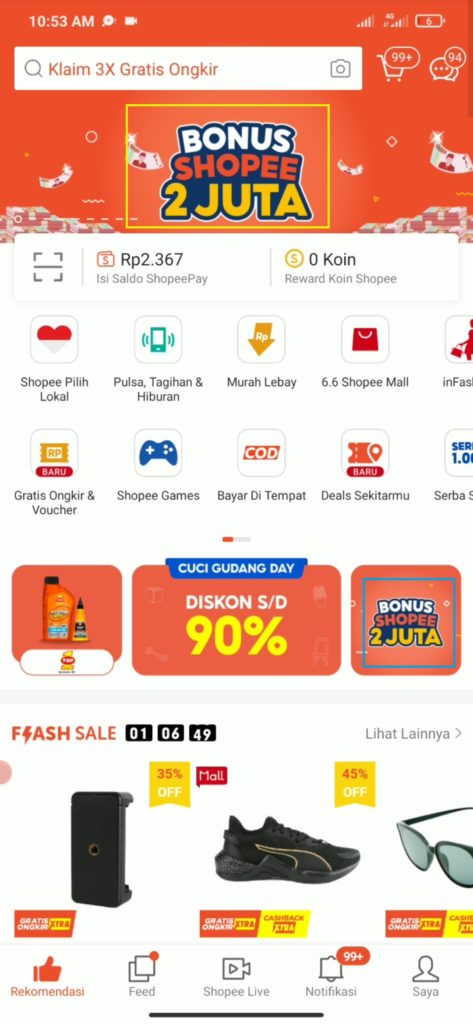 Cara Mendapatkan Saldo Shopeepay Gratis Bonus Shopee 2 Juta