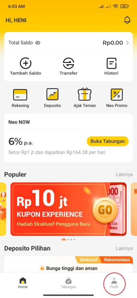 Cara Mendapatkan Uang 6 Juta dari Aplikasi Bank Neo