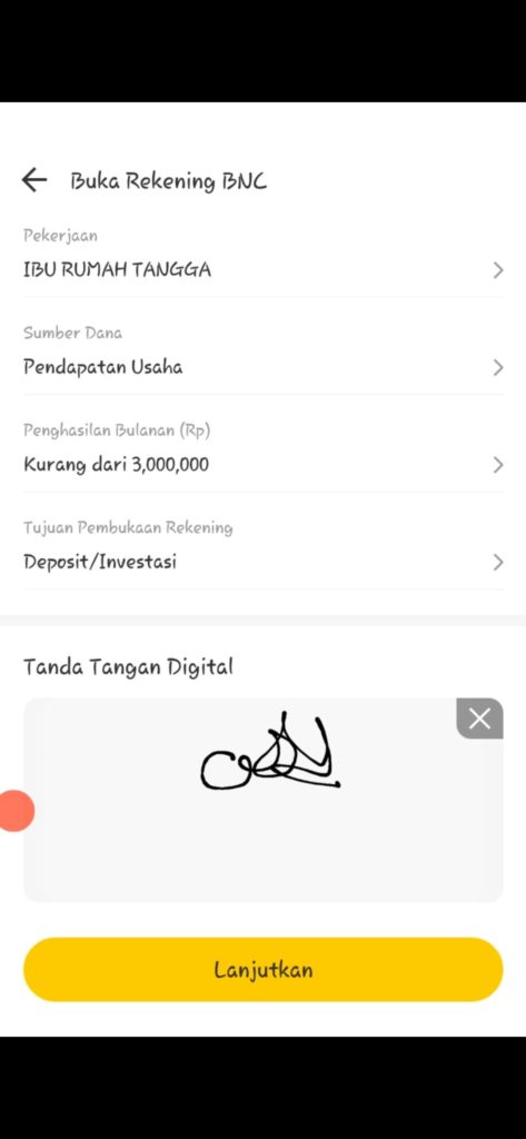 isi nama ibu kandung di aplikasi neo+