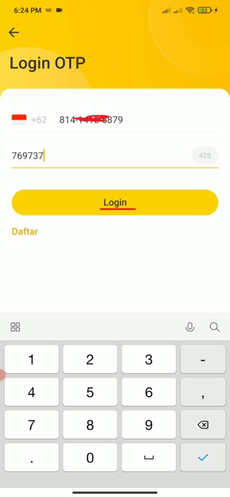 login dengan otp