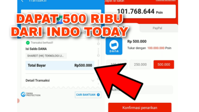 Cara Mendapatkan Saldo Dana 500 ribu dari Indo Today