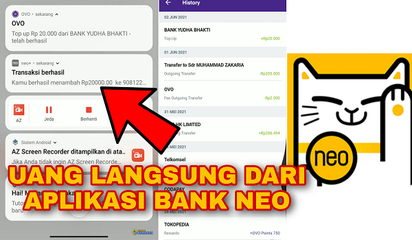 Cara Mendapatkan Uang Langsung dari aplikasi Bank Neo